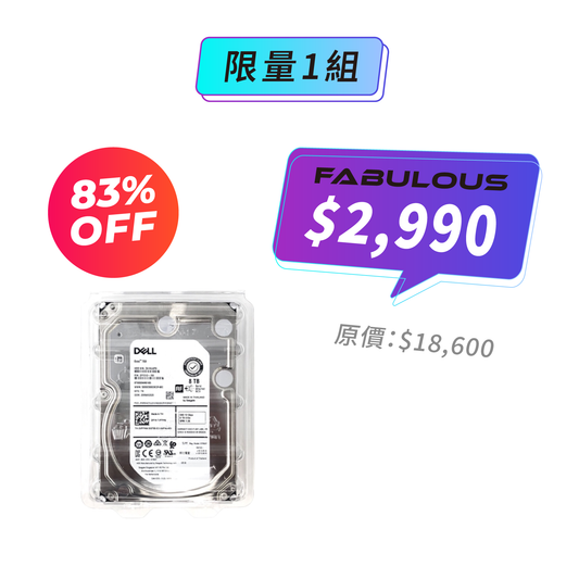 【Dell】 8TB 7.2K 12Gbps SAS 3.5" 硬碟 (HUH728080AL5204 0F23693)